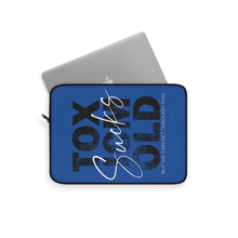 Load image into Gallery viewer, BLUE &quot;Toxic Mold Sucks&quot; Laptop Sleeve (Sizes: 12&quot;, 13&quot;, 15&quot;)
