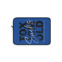 Load image into Gallery viewer, BLUE &quot;Toxic Mold Sucks&quot; Laptop Sleeve (Sizes: 12&quot;, 13&quot;, 15&quot;)
